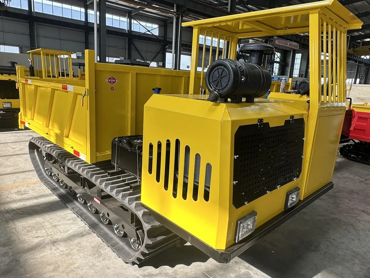 Crawler carrier tracked dump truck — yellow